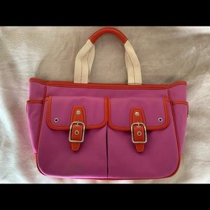 COACH leather & canvas tote bag. Vintage.